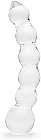 Lovehoney Sensual Glass Dildo 7 inch Large Beaded Dildo Couples Sex Tool Long Anal Toy for Temperature Play Curved Penis