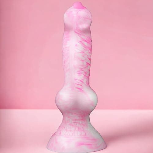 Beginner Dog Knot Silicone Fantasy Dildo — 7in Pink