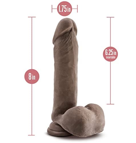 Blush Au Naturel Sensa Feel 8" TPE Dildo Chocolate