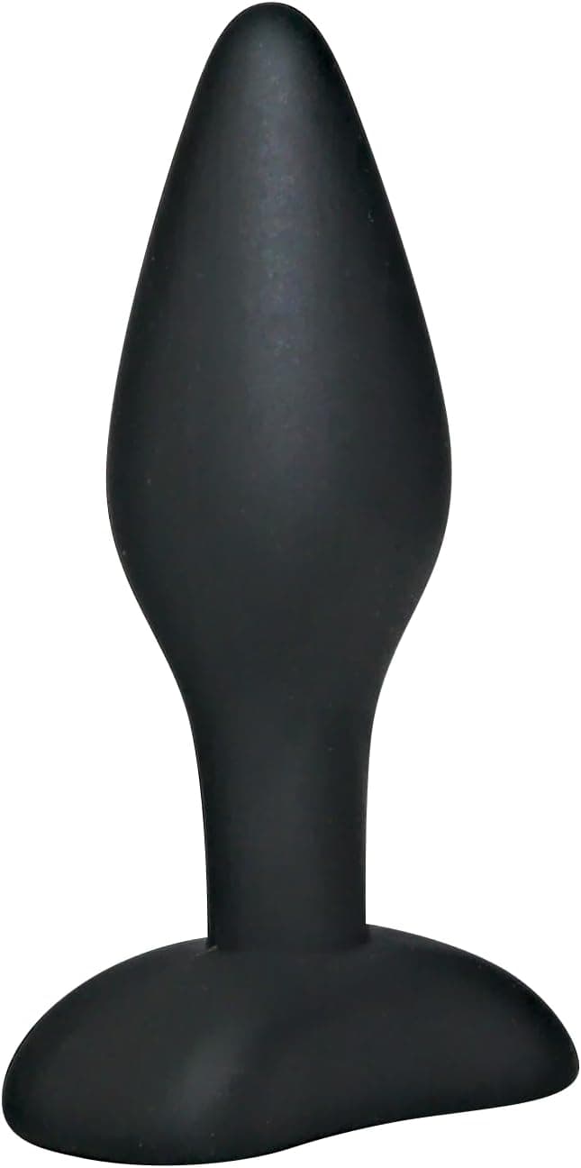 Black Velvets Anal-Plug small - erotisches Anal-Toy für Frauen und Männer, mit seidig glatter Oberfläche, mit praktischem Standfuß, schwarz