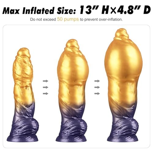 Inflatable Monster Fantasy Knot Dildo Dual Density — 10in