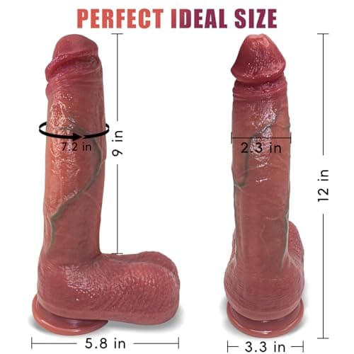 12" Flesh Liquid Silicone Dildo — 2.3" Diam