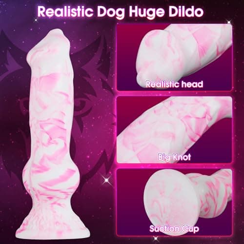 Bad Wolf Dog Knot Dildo Handmade Silicone — 9.5in