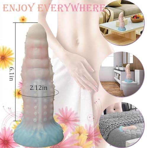 Hynhsun Dragon Knot Silicone Dildo with Octopus Suckers — 7.28in Pink
