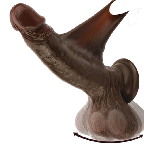 9" Black Silicone Dildo with Swinging Balls