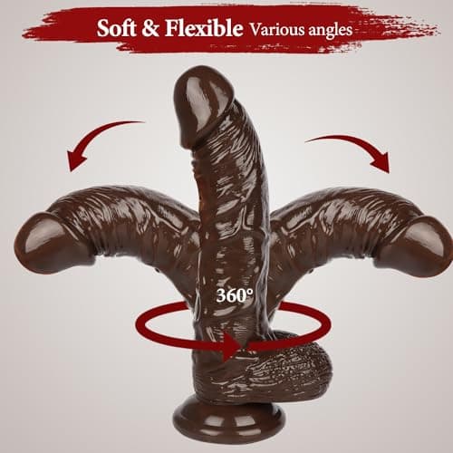 10" Brown Silicone Dildo with Suction Cup