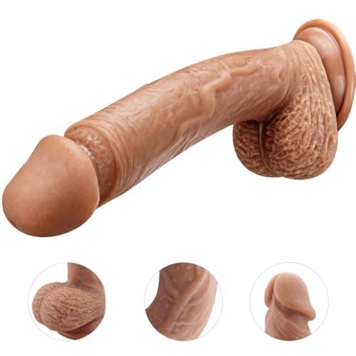 9" Realistic Silicone Dual Density Dildo Suction Cup