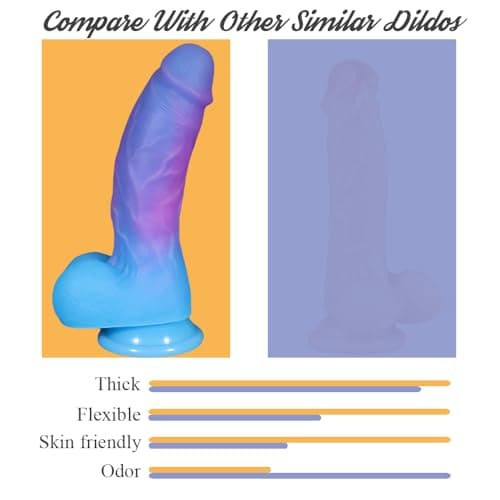 8" Thick Bent Realistic Silicone Dildo Suction Cup