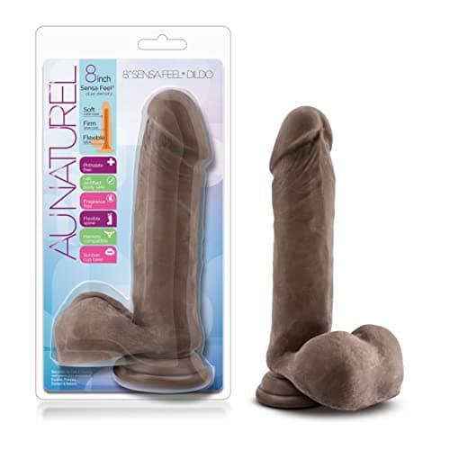 Blush Au Naturel Sensa Feel 8" TPE Dildo Chocolate
