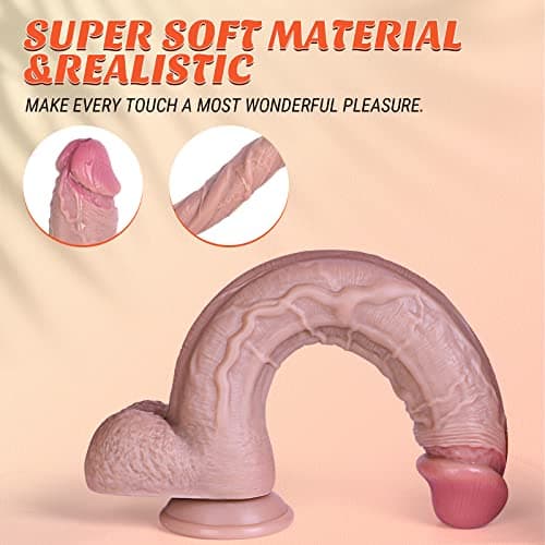12.5" Huge Flesh Silicone Dildo — 11" Insertable