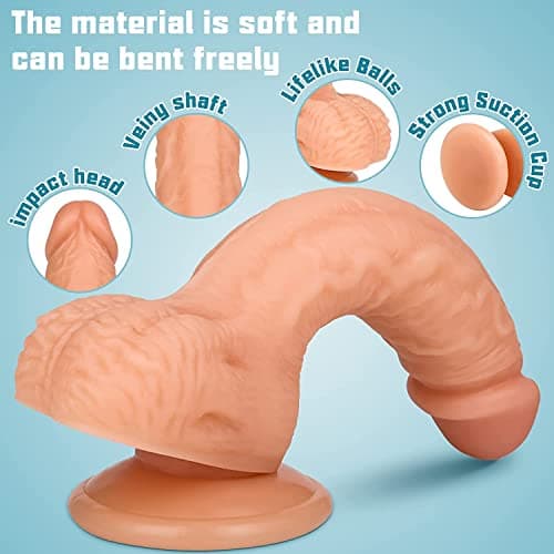 Vikkiy 7.3" Realistic Dildo Suction Cup Flesh
