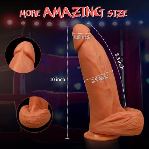 FIDECH 10" Big Realistic Dildo 2.5" Dia Suction Cup