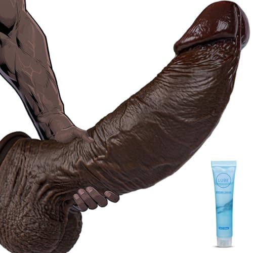 10.5" Curved BBC Black Dildo — 2.6" Diam