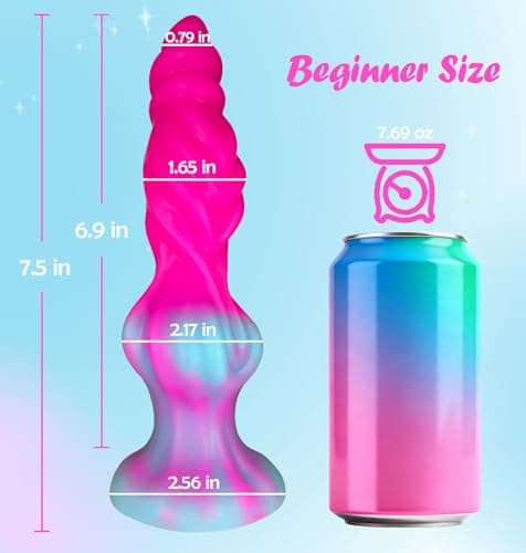 Fantasy Dragon Knotted Silicone Dildo with Suction Cup — 7.5in