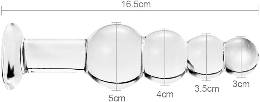 SXOVO Glas Masturbation Perlen Anal Plug Dildo Erotik Wichsen Buttplug Massieren erwachsenen Sex Toy für Mann und Frau (Clear)