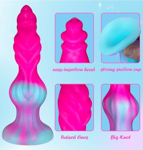 Fantasy Dragon Knotted Silicone Dildo with Suction Cup — 7.5in