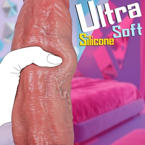 11.2" Huge Dual Density Doll Silicone Dildo — 2.9" Diam