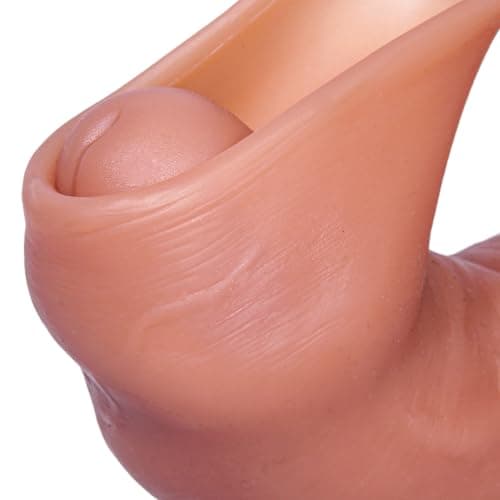 8" Realistic Uncut Foreskin Silicone Dildo Suction