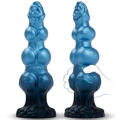 Triple Knot Dog Fantasy Silicone Dildo — 9.4in