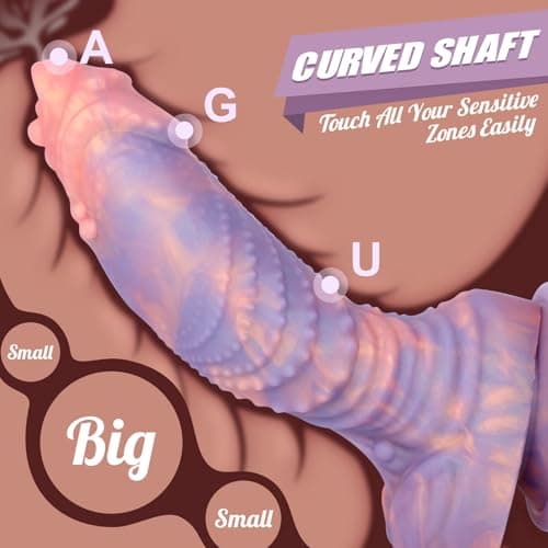 Curved Alien Dragon Monster Fantasy Dildo — 8in Pink