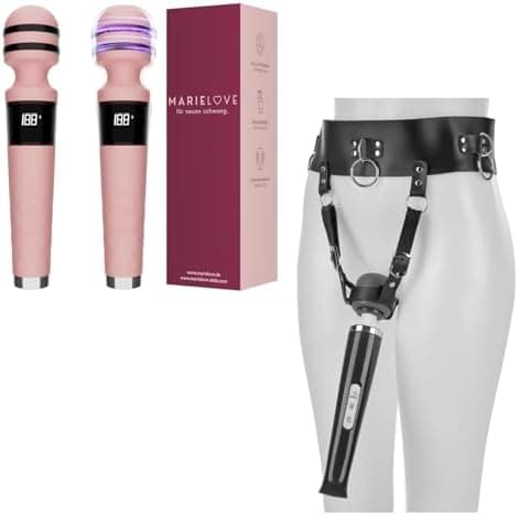 Magic Wand Vibrator – Massagestab für Frauen &amp; Paare + BDSM Gürtel zum Fixieren von Magic Wand