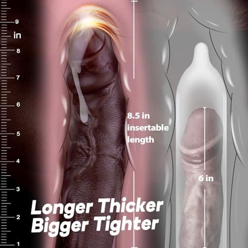 11" Uncut Foreskin BBC Black Dildo — 7" Girth