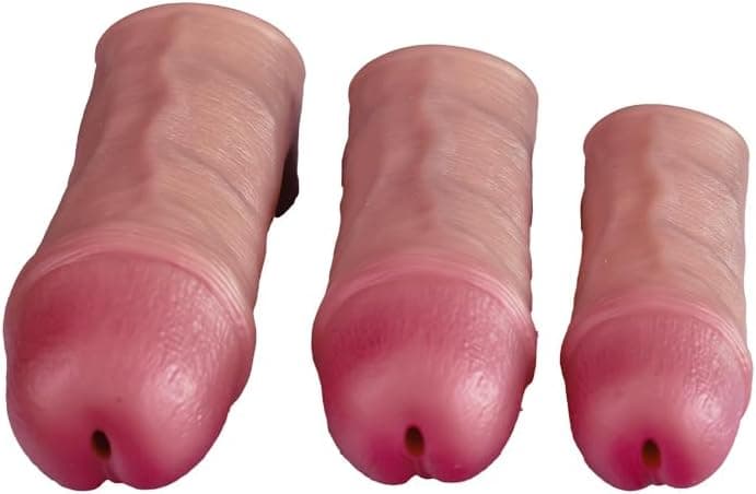 Realistische Penis Sleeve Flüssigsilikon Penismanschetten Mit Urinieröffnung und Hodenring Dildo Hülle S/M/L Penishülle Penisverlängerung &amp; Penis Vergrößerung Sexspielzeug für Männer Paare(S)