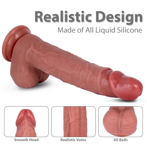 Cunhua 9" Single-Layer Liquid Silicone Dildo Suction