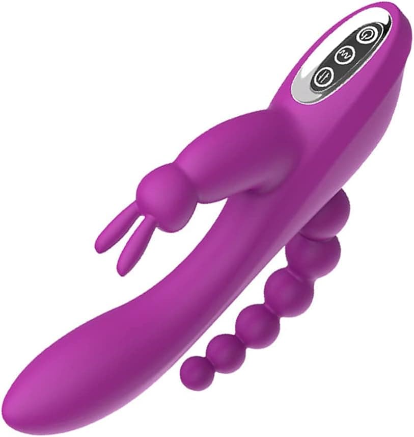 Sxovo 3 in 1 Rabbit Vibrator Wiederaufladbare G-Punkt Klitoris Anal Stimulator mit 7 Vibrationsmodi, Silikon wasserdichtes Sexspielzeug für Frauen und Paare