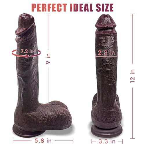 12" Huge Flesh Brown Liquid Silicone Dildo Suction