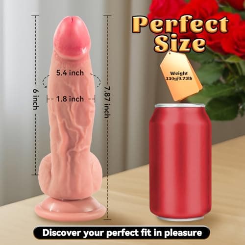 7.87" Curved Realistic Silicone Dildo Suction Cup