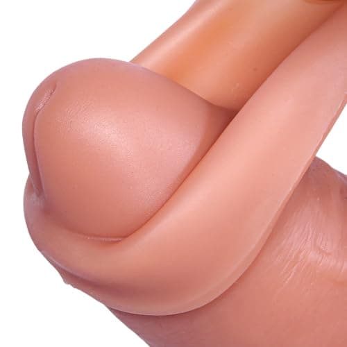 8" Realistic Uncut Foreskin Silicone Dildo Suction
