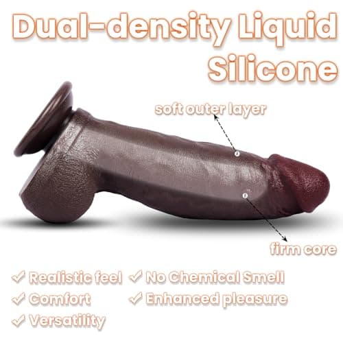 8" Thick BBC Black Dildo — 2.25" Diam