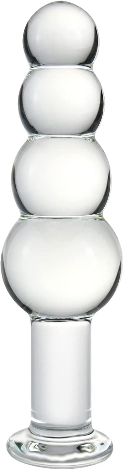 SXOVO Glas Masturbation Perlen Anal Plug Dildo Erotik Wichsen Buttplug Massieren erwachsenen Sex Toy für Mann und Frau (Clear)