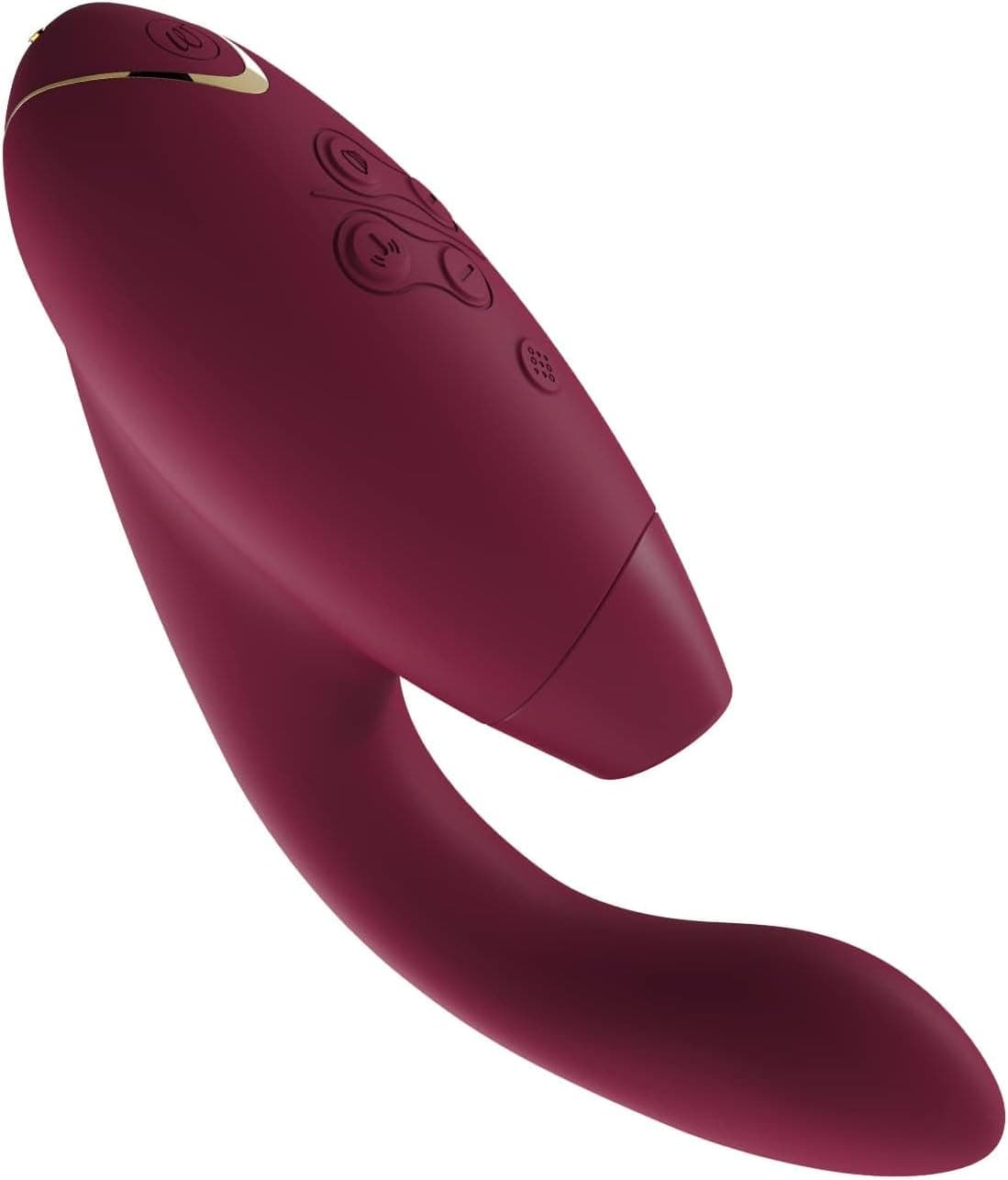 Womanizer DUO 1 Rabbit-Vibrator &amp; G-Punkt Stimulator mit Klitoris-Sauger, doppelte Stimulation mit je 12 Intensitätsstufen, Bordeaux Gold