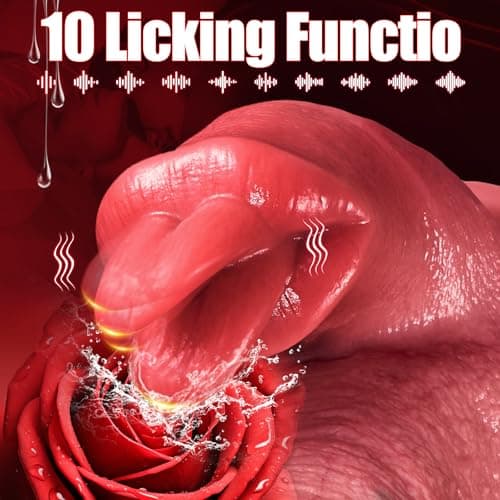 10" Thrusting Vibrating Dildo with Dual Tongue Licking