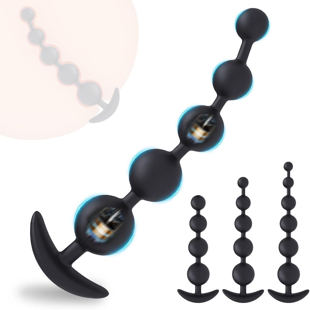 Silikon Analkugeln Vibrator 10 Vibrationsmodi Anal Kette Analvibrator mit T-förmiger G-Punkt Prostata Stimulator Analplugs Anal Beads Vibratoren für Männer Frauen Paare Analplug (L-6 Perlen)