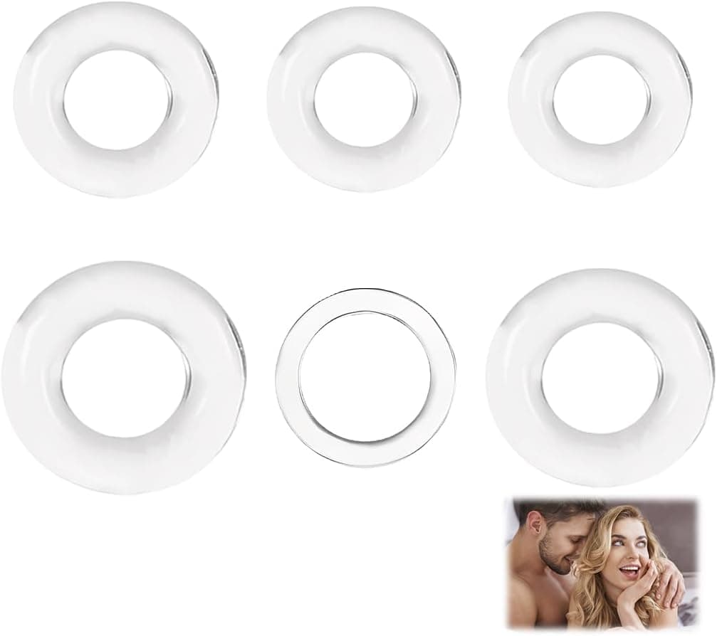 KYLOS Penisring 6 Stück 6 Größen Transparent Silikon 1.3-2.5Cm Innendurchmesser Für Paare Verstärkte Erektion
