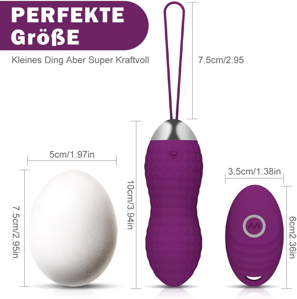 Liebeskugeln Vibration, Allmay Wasserdicht Bullet-Vibratoren, G punkt und Klitoris Stimulation Sexspielzeug Bullet Vibrator mit Drahtlose Fernbedienung, 10 Vibrationsmodi für Frauen, Paar