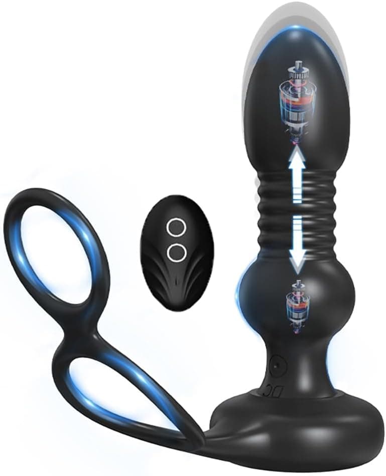 Analvibratoren für Mann Prostate Massager mit 10 Vibrationen Stoßfunktion Prostatastimulation Prostata Vibration Männer mit Penis Ring Analvibratoren für Mann