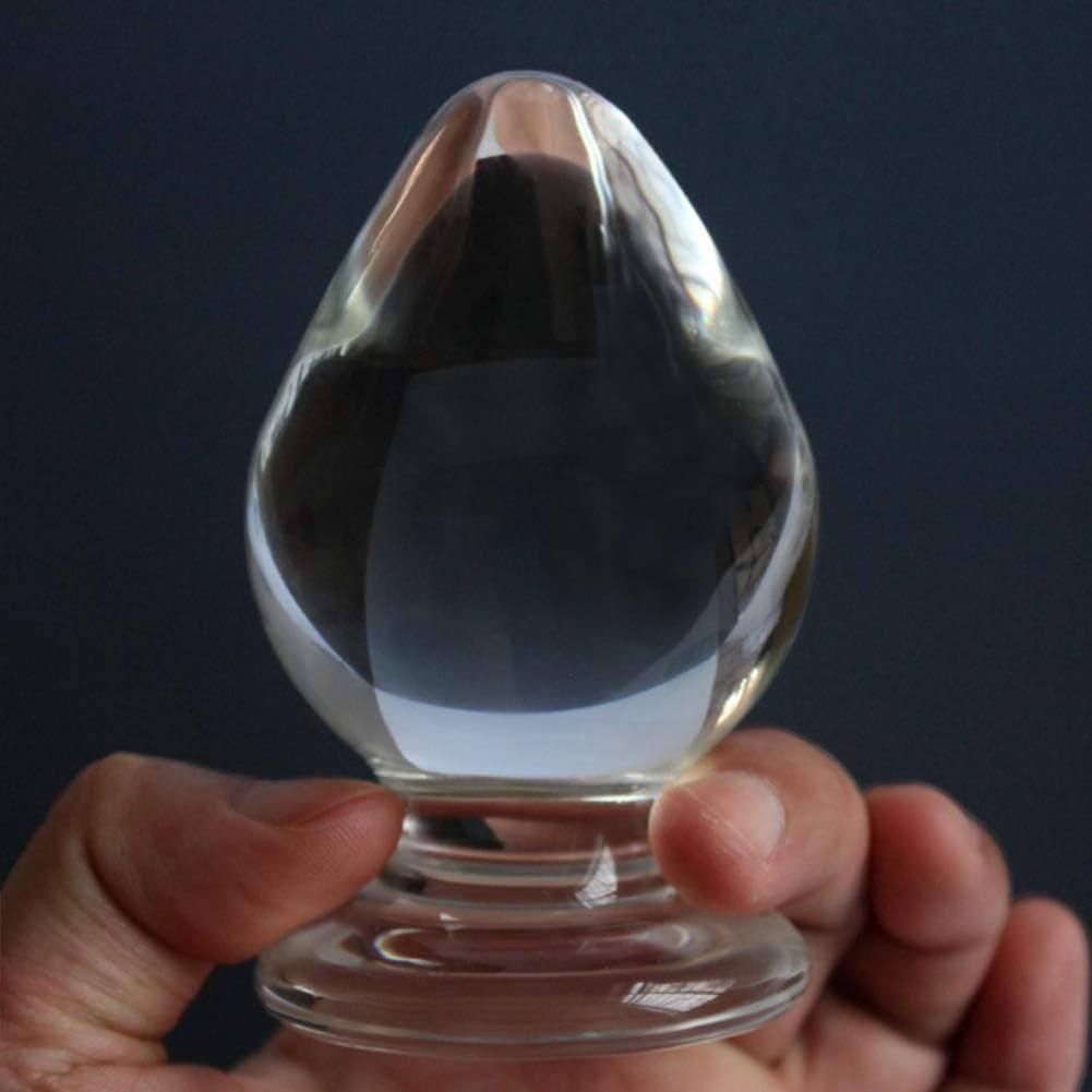 SXOVO Kristall Glas Analplugs 6CM Klar Glasdildo Anal ButtPlug Klassische Dildos Analdildo Analspielzeuge Sexspielzeug für Frauen und Männer