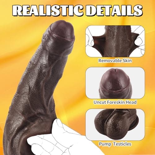 Cobulipo 10" BBC Uncut Dildo with Movable Skin