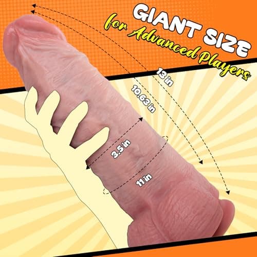XXXL 13" Movable Foreskin Dildo — 3.5" Diam