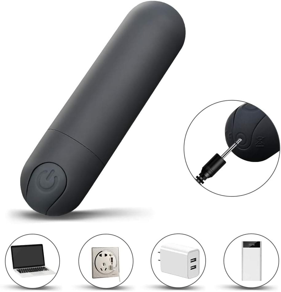 SXOVO 10 Vibrationsmodus Minivibrator, Wiederaufladbar Clitoral G-punkt Vibrierende Bullet Vibrator, Wasserdichte kraftvolle Stimulation Tragbare Massager für Paar Reise (Schwarz)