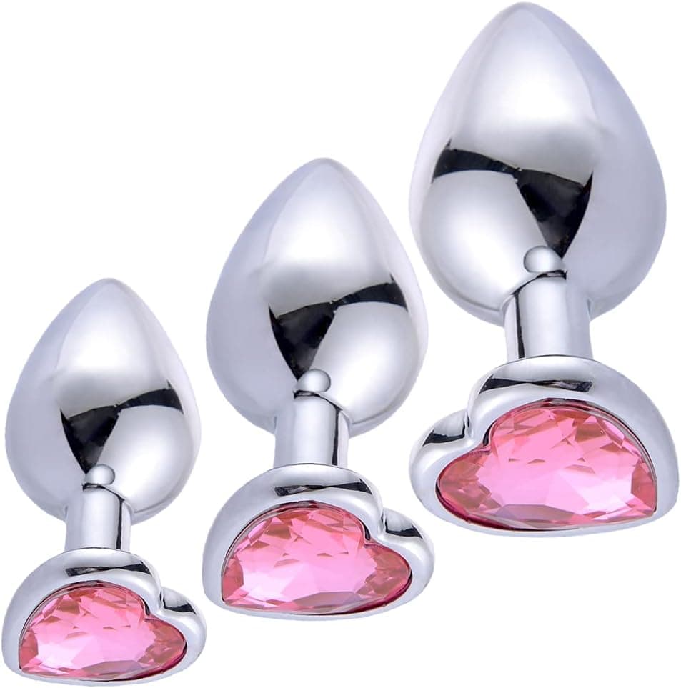 SXOVO Analplug Metall Analplugs Butt Plug mit Kristall Sex Toys … (Klein, Rosa)