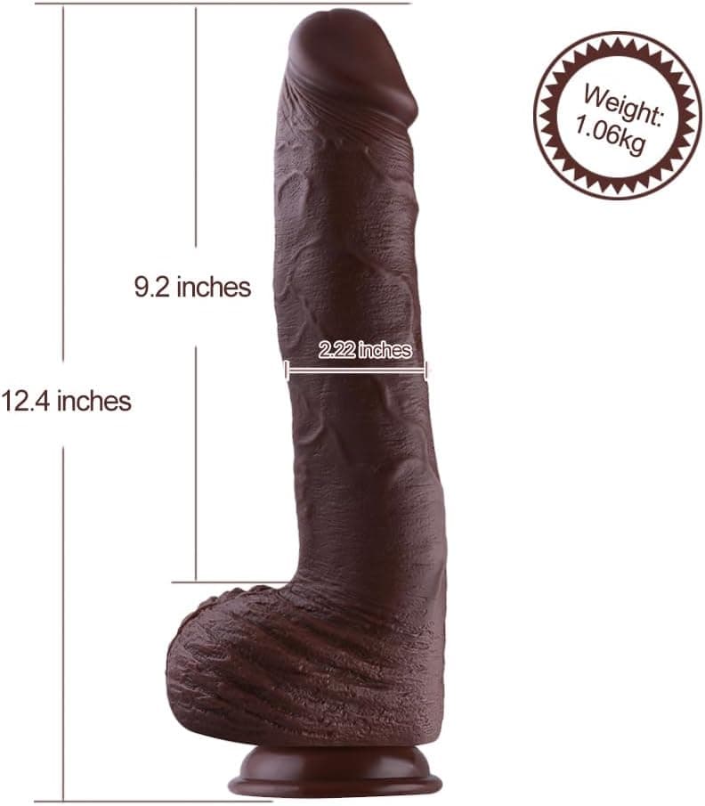 Hismith 12.4 Inch Monster Dildo for Hismith Premium Sex Machine with KlicLok System, 9.4 Inch Insertable Length - Amazing Series