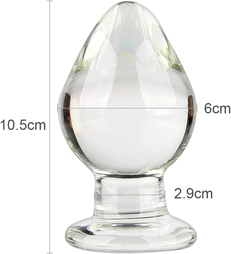 SXOVO Kristall Glas Analplugs 6CM Klar Glasdildo Anal ButtPlug Klassische Dildos Analdildo Analspielzeuge Sexspielzeug für Frauen und Männer