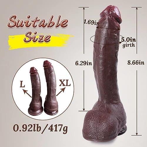 Cobulipo 8.66" Realistic Brown Silicone Dildo Suction