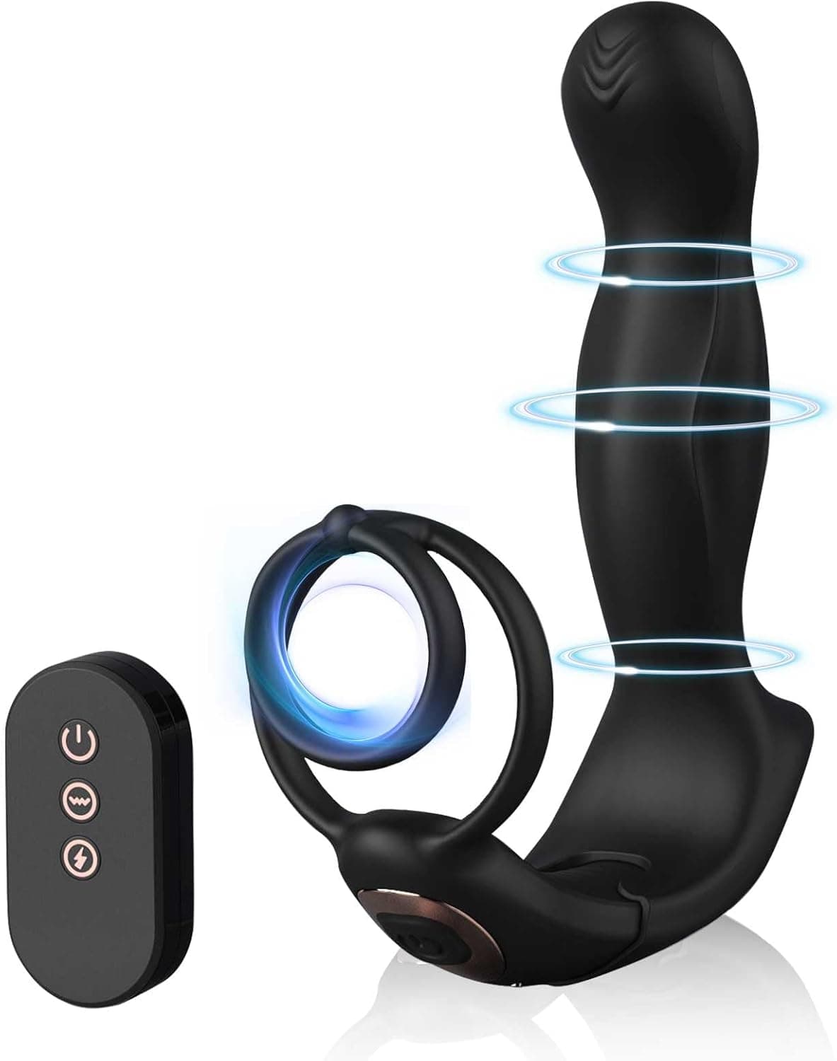 Analvibratoren für Mann Sex Spielzeug für die Männer, Dildo Vibrator Prostata Stimulation Männer Sex Sexspielzeug Analplug Penisringe 3x7 elektrische Stimulation Vibration (Buttplug)