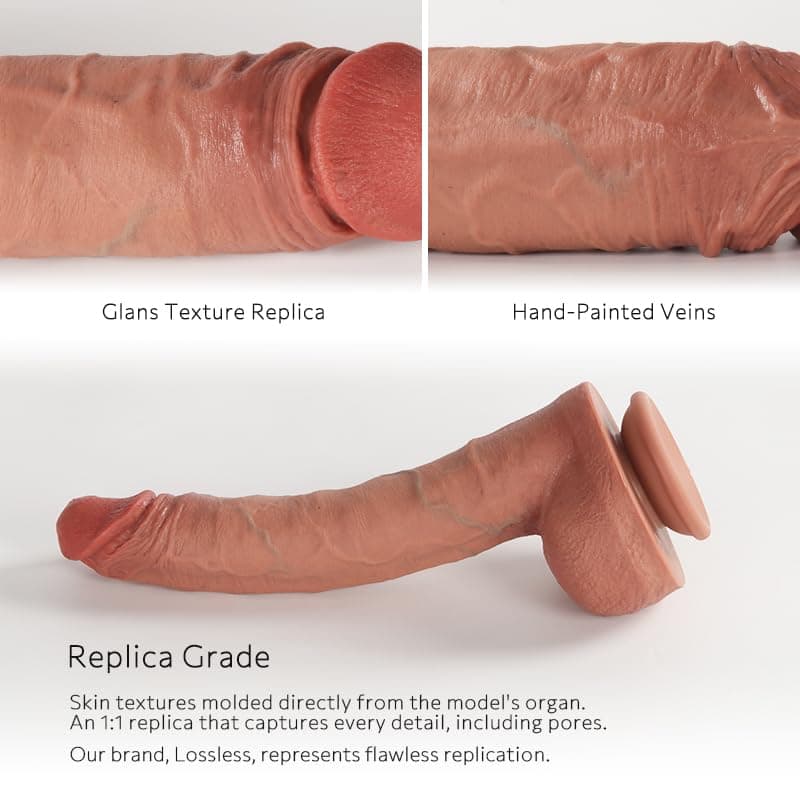 Lossless No.54 11" Flesh Liquid Silicone Dildo
